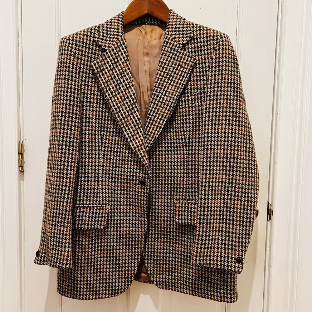 Vintage Dunn & Co. Men’s Tweed Jacket 41 R Multi Color Harris Tweed Blazer Sport - Picture 11 of 16
